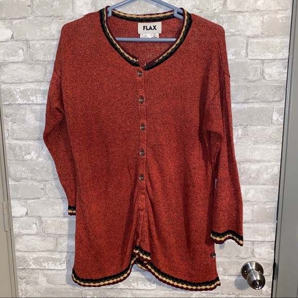 Flax Sweaters - Women’s Flax 5-button knit sweater sz S/M